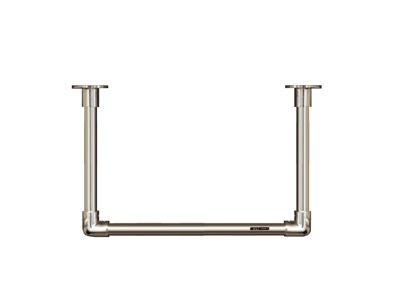 U-Form Garderobenstange Edelstahl als Wandgarderobe