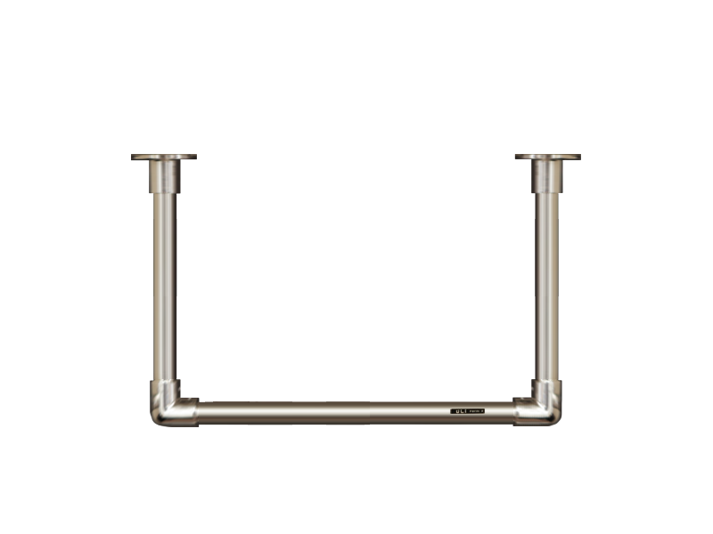 U-Form Garderobenstange Edelstahl als Wandgarderobe