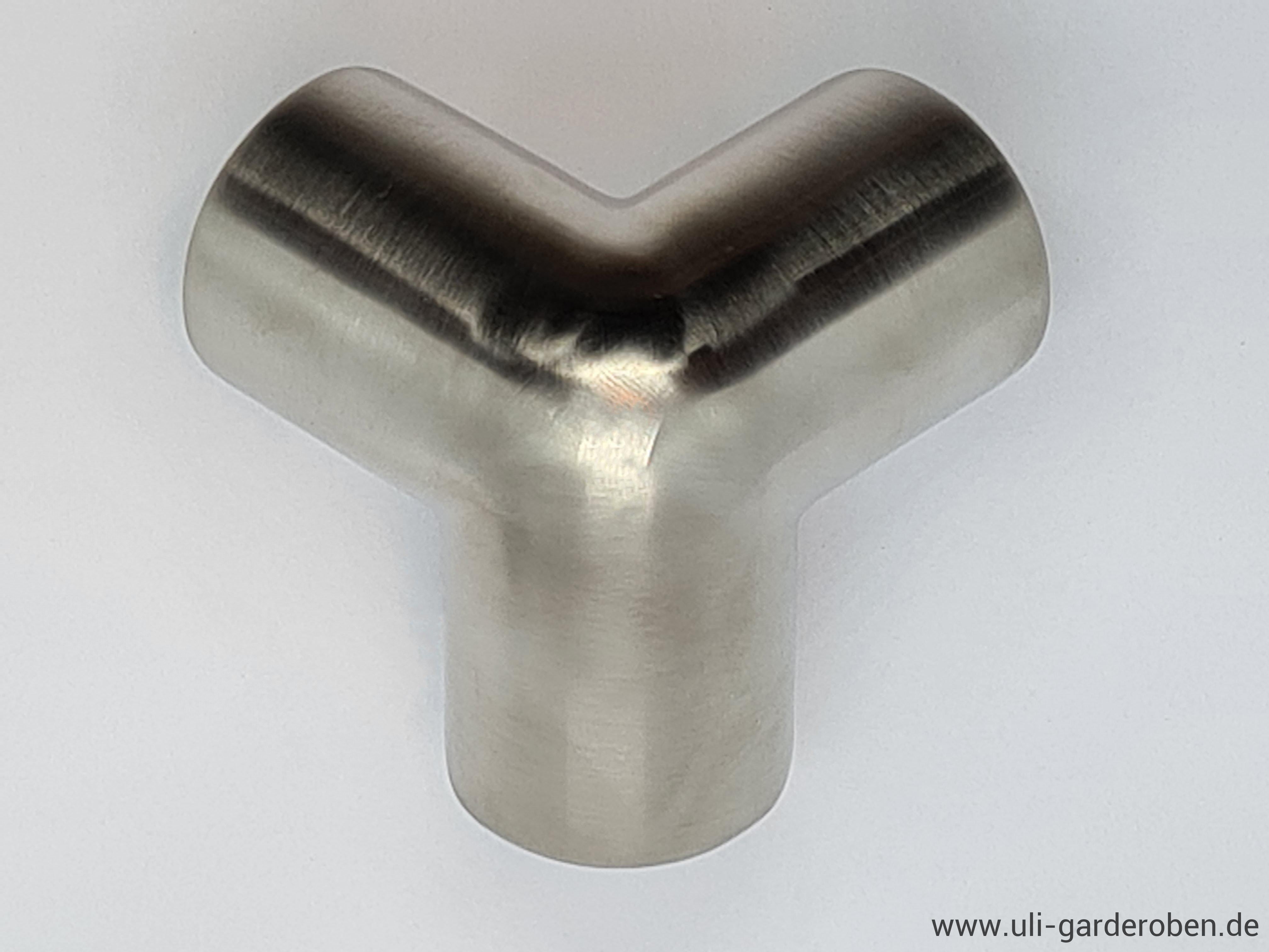 3D-Winkel 90° Edelstahl geschliffen für ULi Garderobenstange
