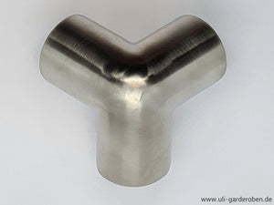 3D-Winkel 90° Edelstahl geschliffen für ULi Garderobenstange